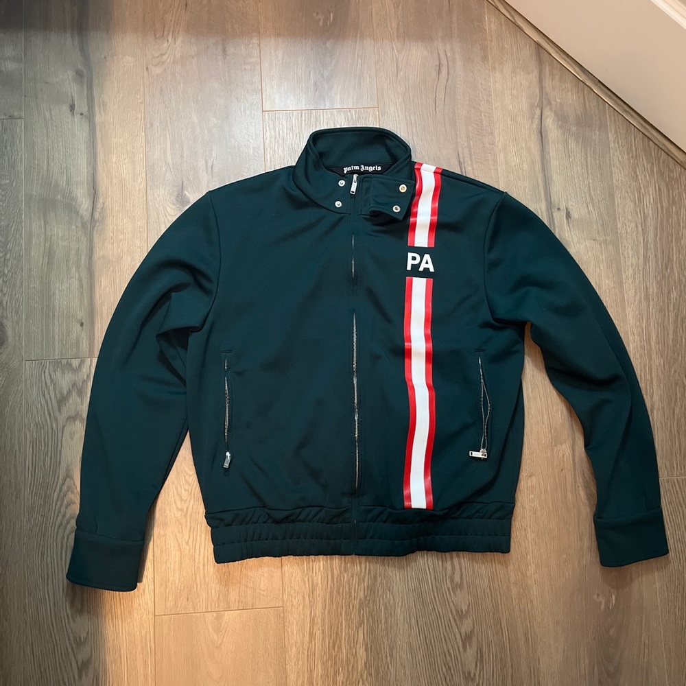 Palm Angels green monogram track jacket